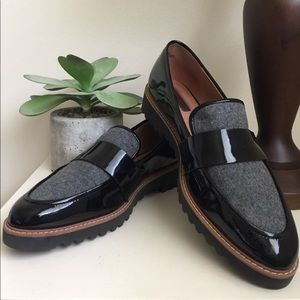 Halogen ‘Emily’ Wool and Patent Leather Loafer